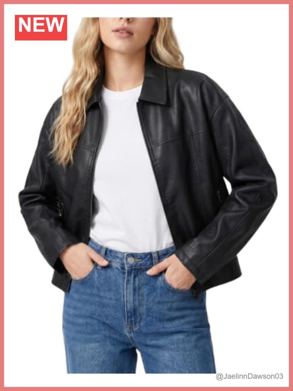 Faux Leather Jacket Women Bomber Biker Motorcycle Zip Up